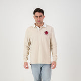 Old School Heraldic LS Rugby Jersey-Ivory