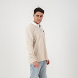 Old School Heraldic LS Rugby Jersey-Ivory