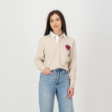 Old School Heraldic LS Rugby Jersey-Ivory