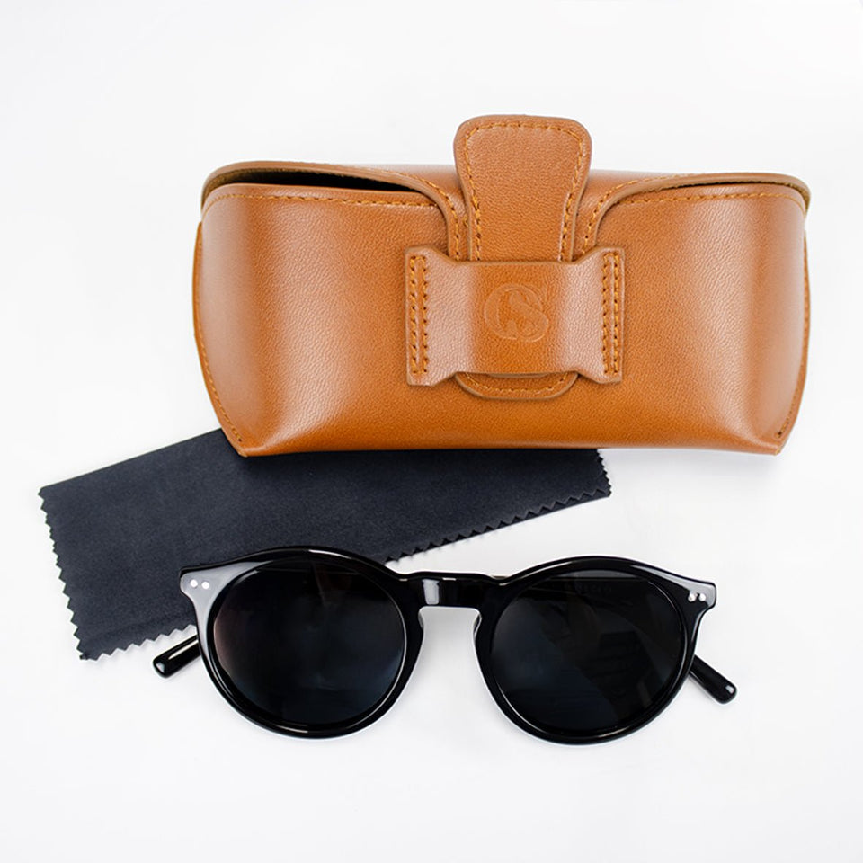 Old School Round Sunnies-Black