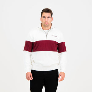 Old School Hoop Quarter Zip Sweat-Maroon