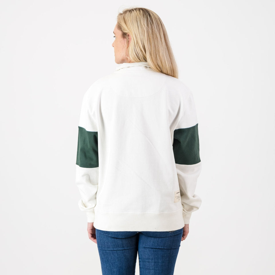 Springboks Classic Hoop Quarter Zip-Cloud Dancer
