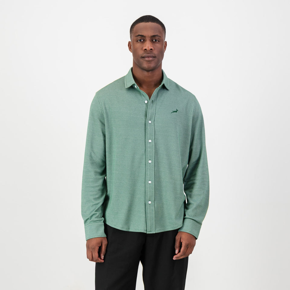 Springboks Jaquard LS Shirt-OS Green
