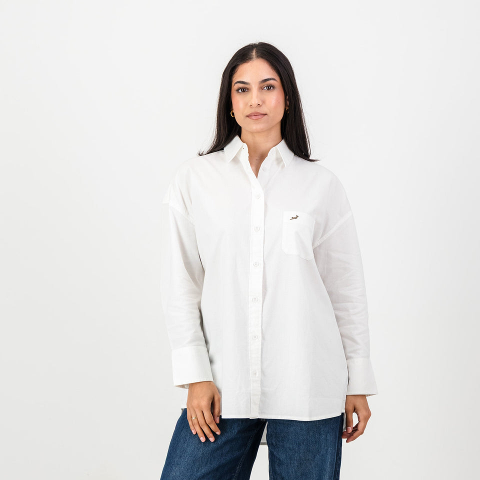 Springboks Ladies Oxford Shirt-White