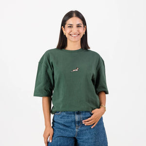 Springboks Nat Badge Boxy Crew Tee-OS Green